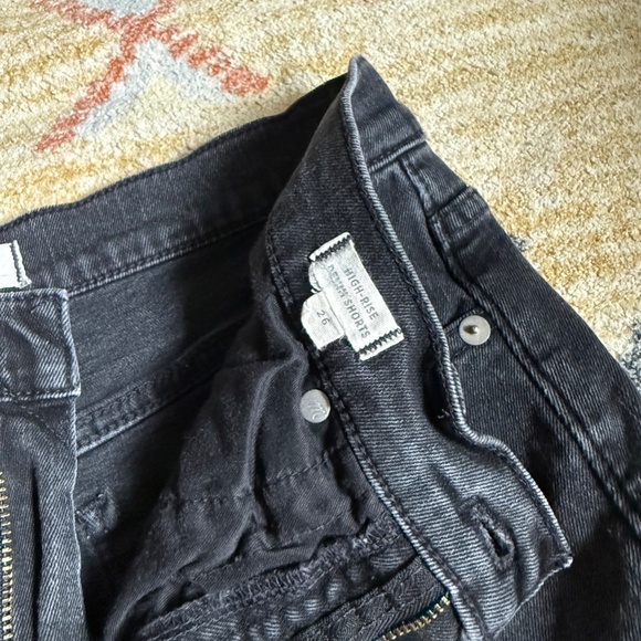 Madewell High Rise Denim Shorts Sz 26 Black Jean Lunar Was - Picture 2 of 4